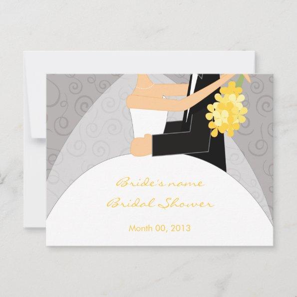 Yellow and Grey Bridal Shower Advice Cards
