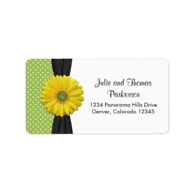 Yellow Daisy Wedding Address Label