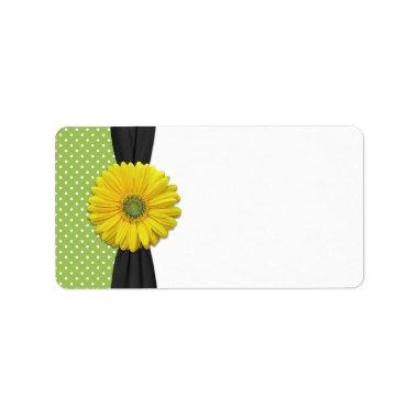 Yellow Daisy Wedding Blank Address Label
