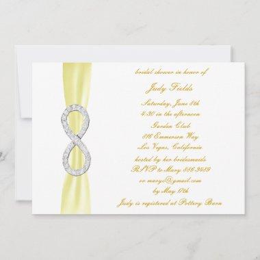 Yellow Diamond Infinity Bridal Shower Invitations