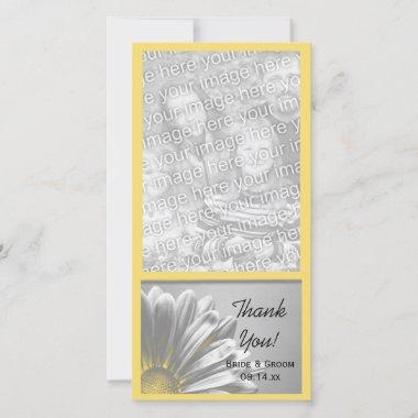 Yellow Floral Highlights Wedding Thank You
