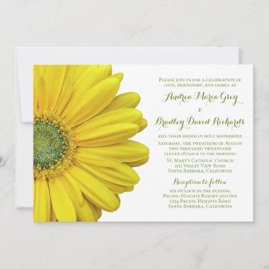Yellow Gerbera Daisy Wedding Invitations
