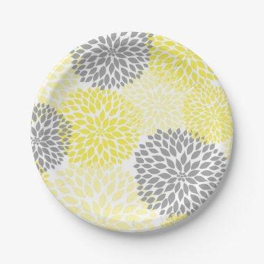 Yellow Gray Dahlia Baby Shower / Bridal plate