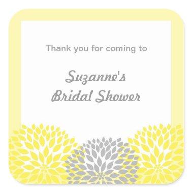 Yellow Gray Dahlia Bridal or Baby Shower favor tag