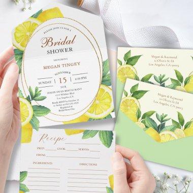 Yellow Lemons Bridal Shower Recipe All In One Invitations