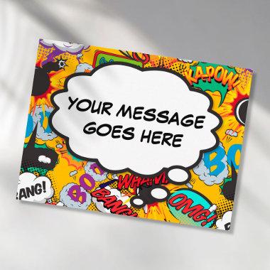 Your Message Thought Bubble Fun Retro Comic Book PostInvitations
