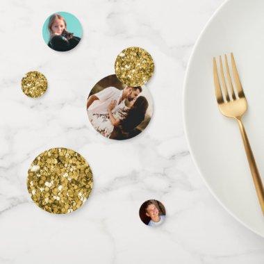 Your Own Photos Custom Gold Wedding Shower Confetti
