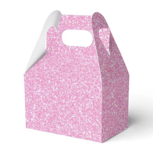 05 Baby Pink Glitter Print Sparkles Gable Favor Box