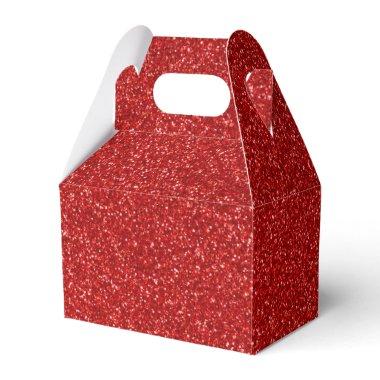 09 Red Glitter Print Sparkles Gable Favor Boxes