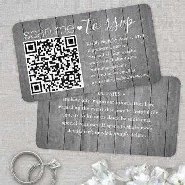 100 Pack Scan Me QR RSVP Gray Faux Wood Enclosure Business