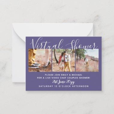 100  Virtual Shower PHOTO Wedding Live Chat Budget Advice Card
