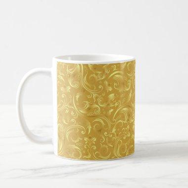 14K Gold Golden Scrollwork Mug