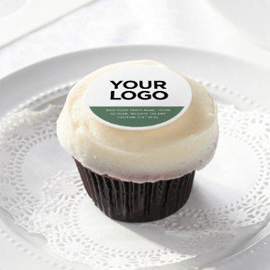 15 Custom Corporate Business Logo Text Cupcake Edible Frosting Rounds