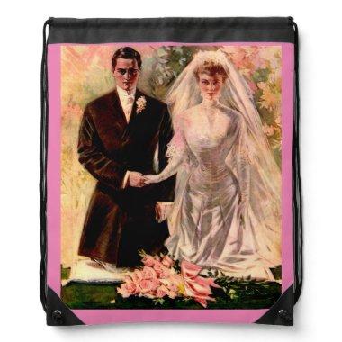 1906 Edwardian wedding Drawstring Bag