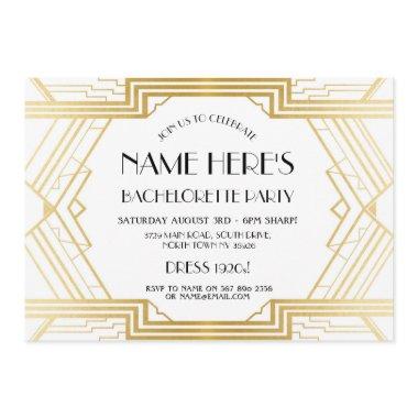 1920's Art Deco Bridal Shower Bachelorette Party Invitations