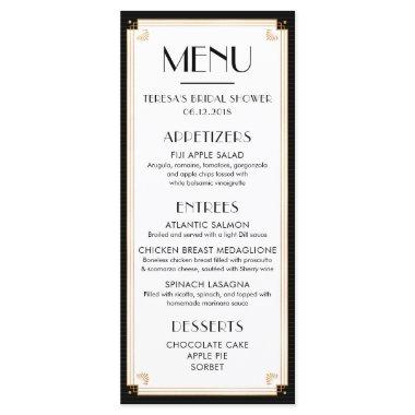 1920's, Art Deco, , Wedding, Menu