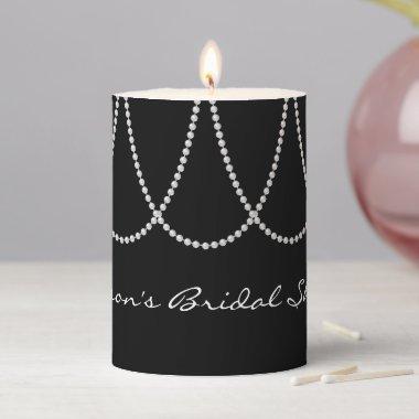 1920's Pearl Bridal Shower Pillar Candle