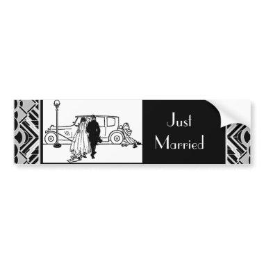 1920's Vintage Bride & Groom Bumper Sticker