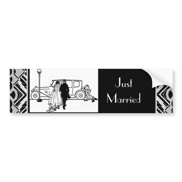 1920's Vintage Bride & Groom Bumper Sticker