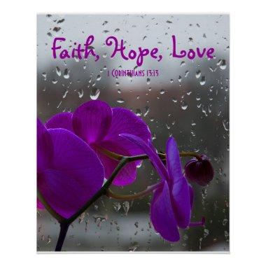 1 Corinthians 13:13 Faith Hope Love Inspirational Poster