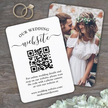 1 QR Code Wedding Website Elegant Photo Enclosure RSVP Card