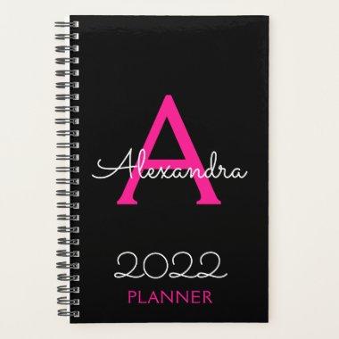 2022 Hot Pink Black Monogram Elegant Planner