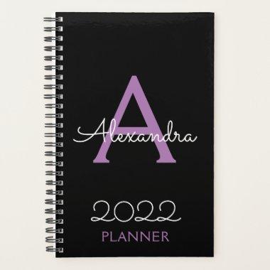 2022 Purple Black Monogram Elegant Planner