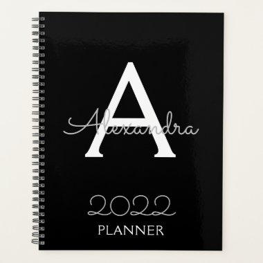 2022 Silver Black Monogram Elegant Planner