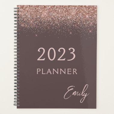 2023 Terracotta Rose Gold Blush Pink Glitter Planner