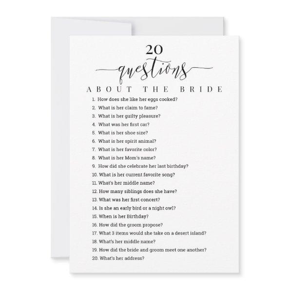 20 Questions about the Bride  Game