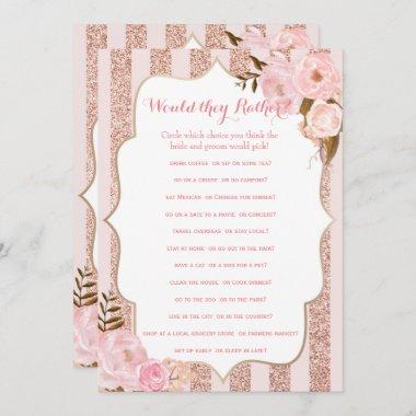 2 Rose Gold and Pink Bridal Shower Games Invitations