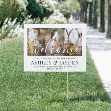 2 Sided Couples Bridal Shower 6 Photo Welcome Yard Sign
