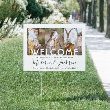 2 Sided Couples Wedding Shower Simple 6 Photo Yard Sign