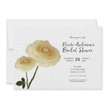 2 White Painted Roses