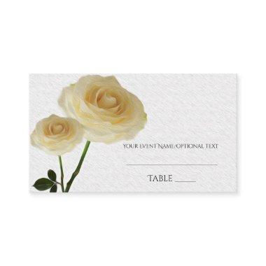 2 White Painted Roses Elegant Seating Place