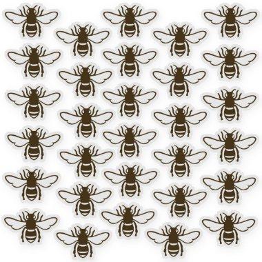 30 Stylized Honeybee Waterproof Transparent Apiary Sticker