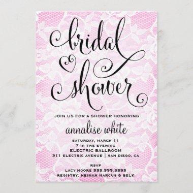311 Bridal Shower Pink Lace Shower Invitations