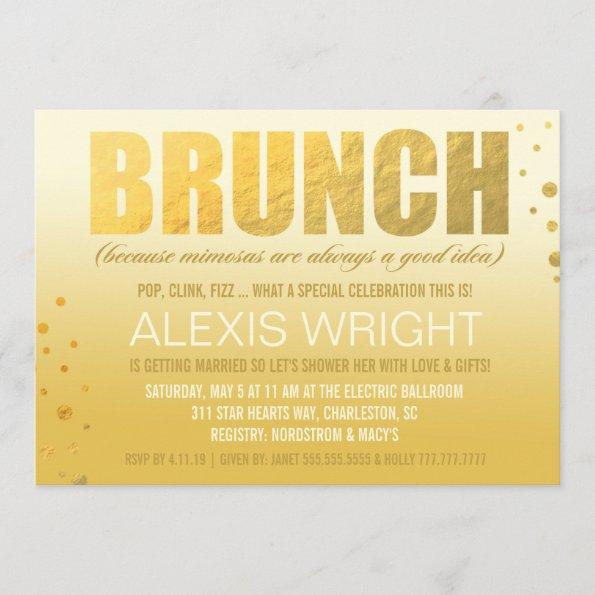 311 Brunch Because Mimosa Orange Ombre Invitations