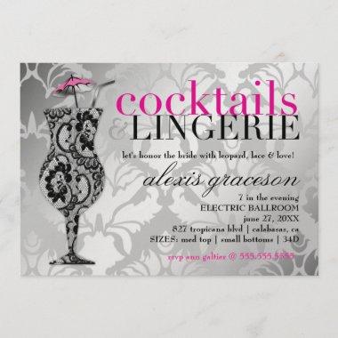 311 Cocktails & Lingerie Lace Metallic Invitations