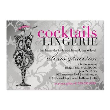 311 Cocktails & Lingerie Lace Metallic Invitations