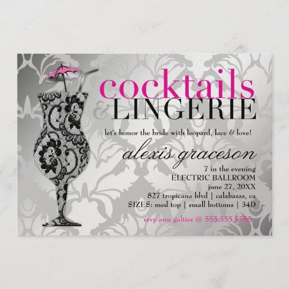 311 Cocktails & Lingerie Lace Metallic Invitations
