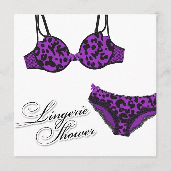311 Purple Leopard Lingerie Set Invitations