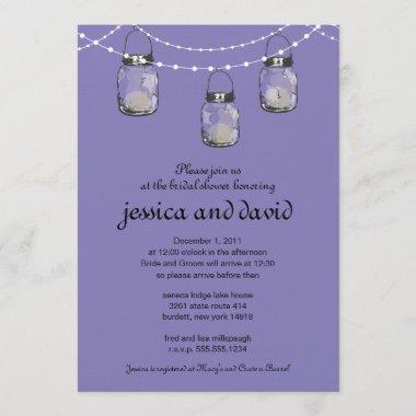 3 Hanging Mason Jars - Bridal Shower Invitations