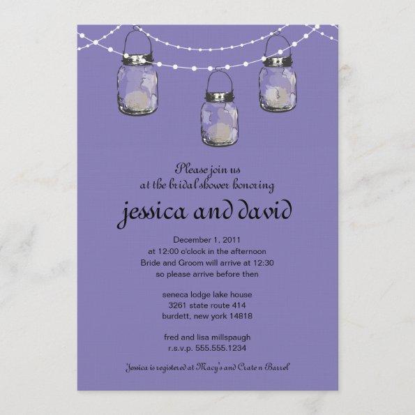 3 Hanging Mason Jars - Bridal Shower Invitations
