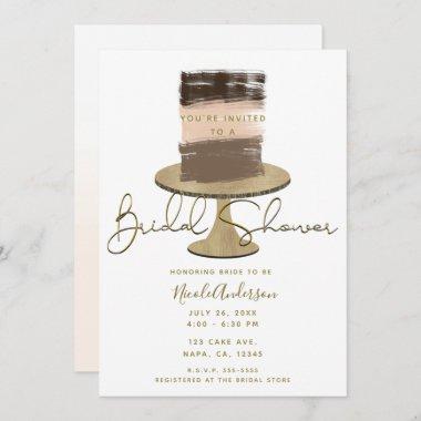 3 Layer Cake Modern Elegant Rustic Bridal Shower Invitations