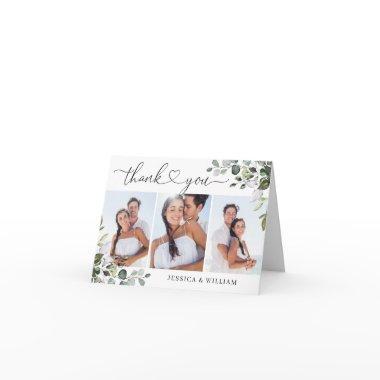 3 PHOTO Elegant Eucalyptus Greenery Wedding Thank You