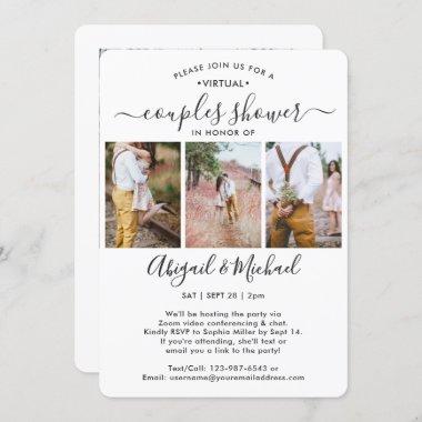 4 Photo Virtual Couples Bridal Shower by Mail Invitations