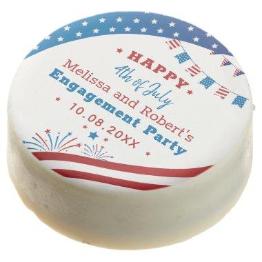 4th of July Engagement Party Red White Blue Custom Chocolate Covered Oreo