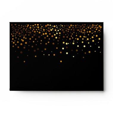 Black Glitter Formal Invitations Envelope