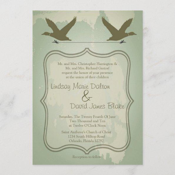 Country Duck Hunting Rustic Wedding Invitations